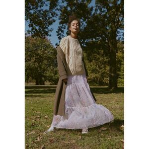 NEW FREE PEOPLE RIVERSIDE TOOL & DYE SILK ORGANZA TIE DYE MAXI SLIP SKIRT